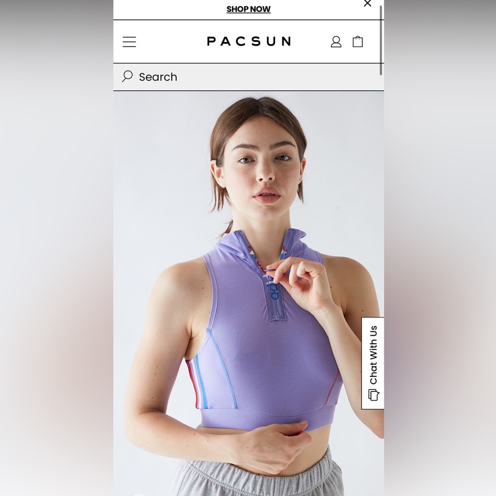 Adidas lavender zip up crop top
